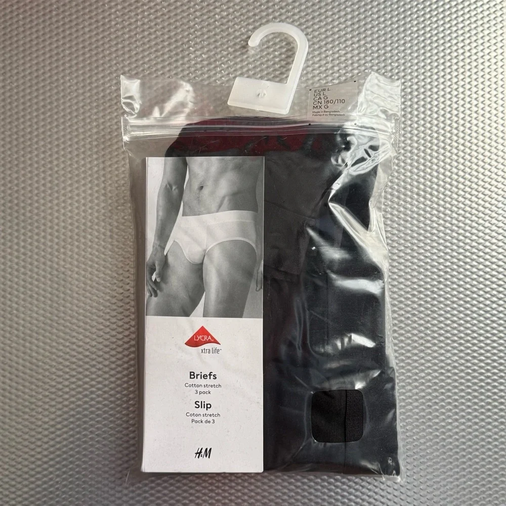 H&M men’s black briefs 3-pack underwear - Picture 1 of 5